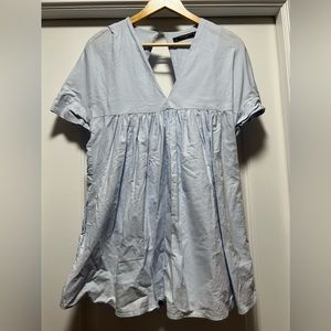Zara Trafaluc Collection Light Blue Babydoll Romper Dress XS